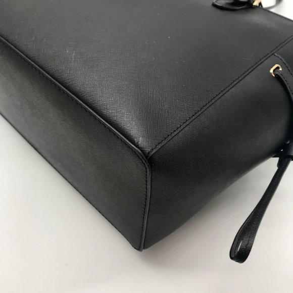 Michael Kors Black Leather Gilly Large Drawstring Travel Tote - Picture 9 of 10